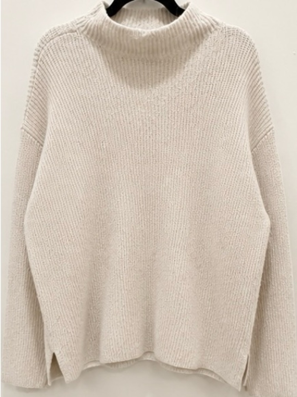 LOFT Soft Ivory Chunky Mock Neck Sweater XL